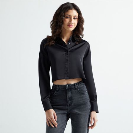 Blusa Hypnotic Mujer Manga Larga Silky  NEGRO M