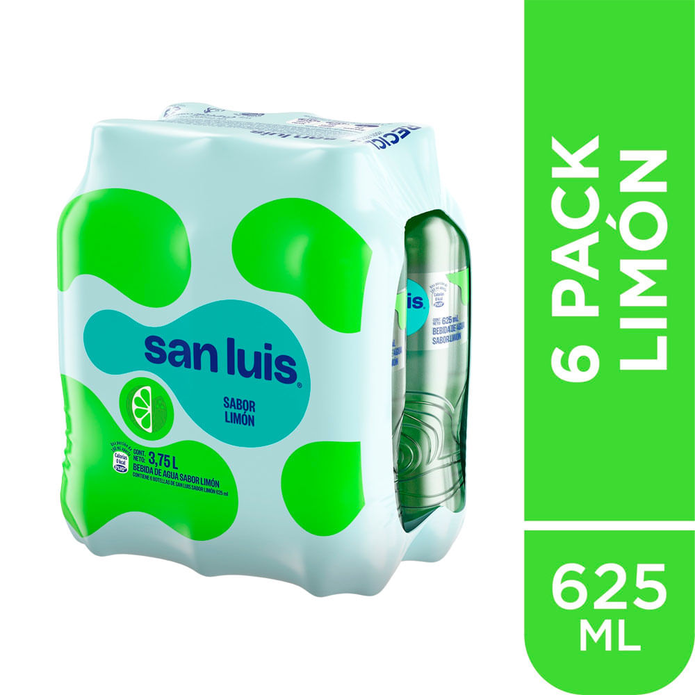 Agua sin Gas SAN LUIS Limón Botella 625ml Paquete 6un