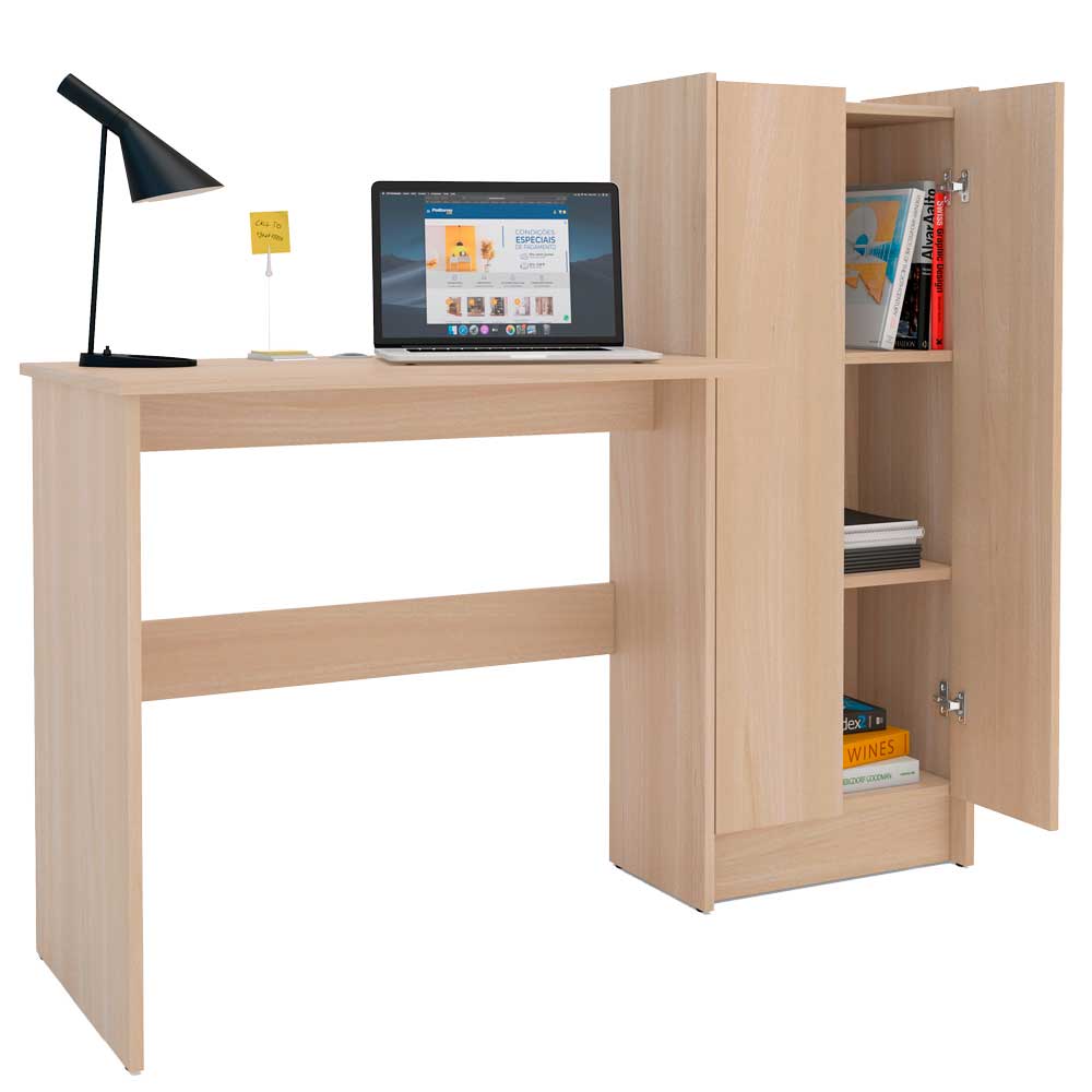 Escritorio VIVA HOME Con Armario Castaño