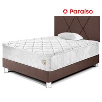 Dormitorio PARAISO Pocket Max Chocolate 1.5 Plazas  + 1 Almohada + Protector