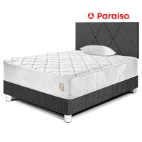 Dormitorio PARAISO Pocket Max Charcoal 1.5 Plazas + 1 Almohada + Protector