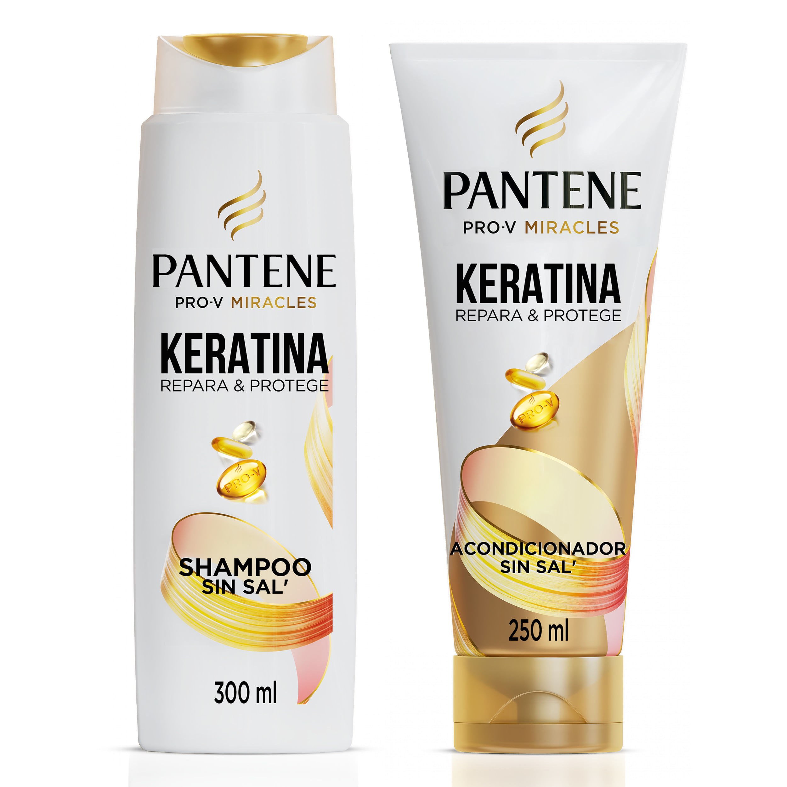Pack Shampoo PANTENE Keratina Frasco 300ml + Acondicionador PANTENE Keratina Tubo 250ml
