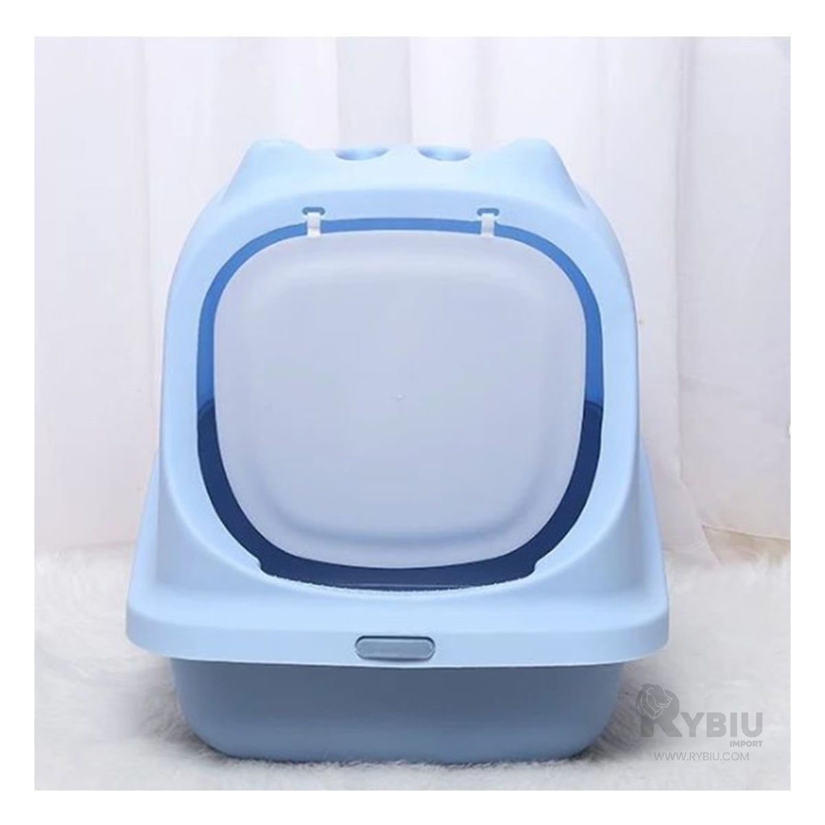 Arenero Cerrado con Diseño de Orejitas Color Celeste