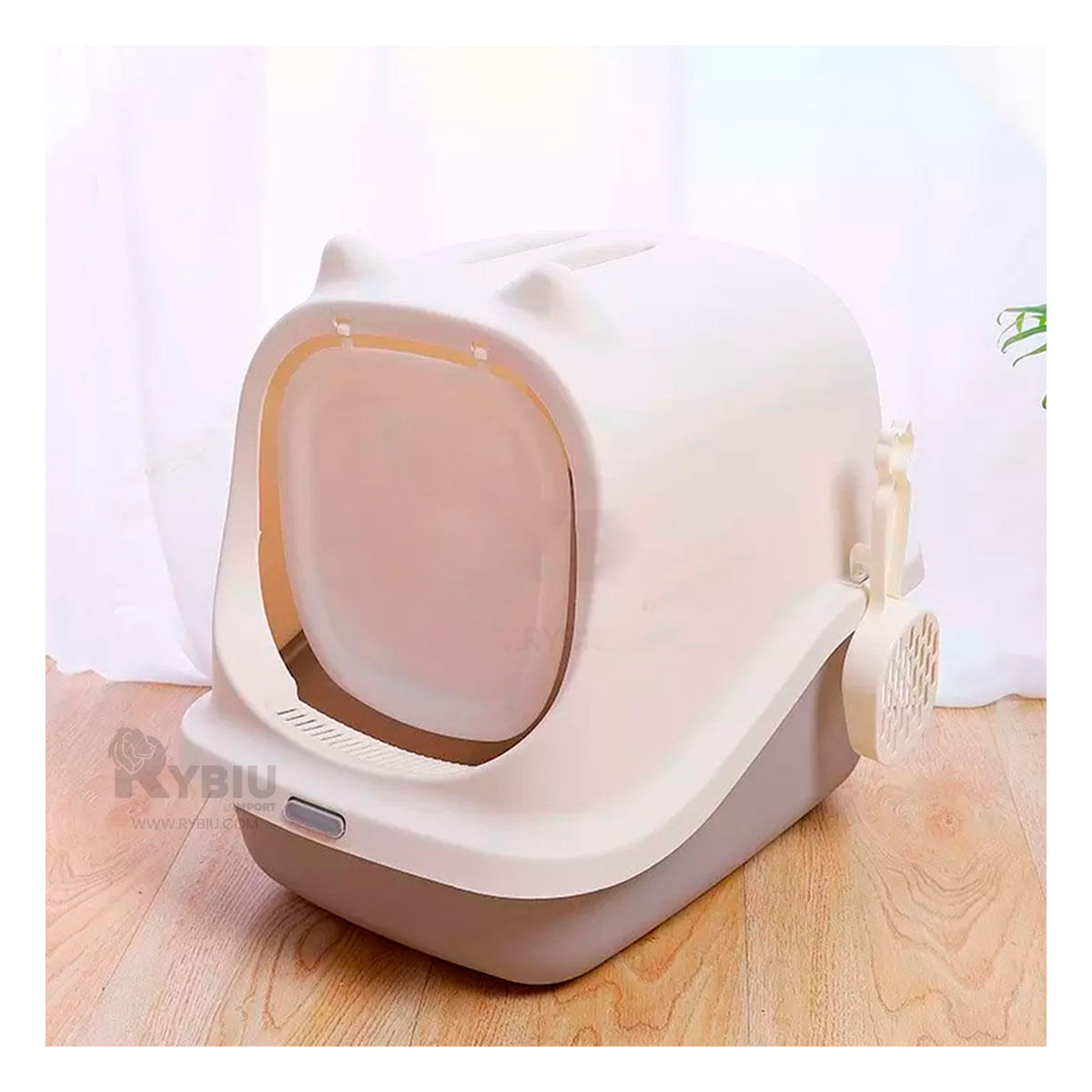 Arenero Cerrado para la Casa de Color Plomo Y+Stickers