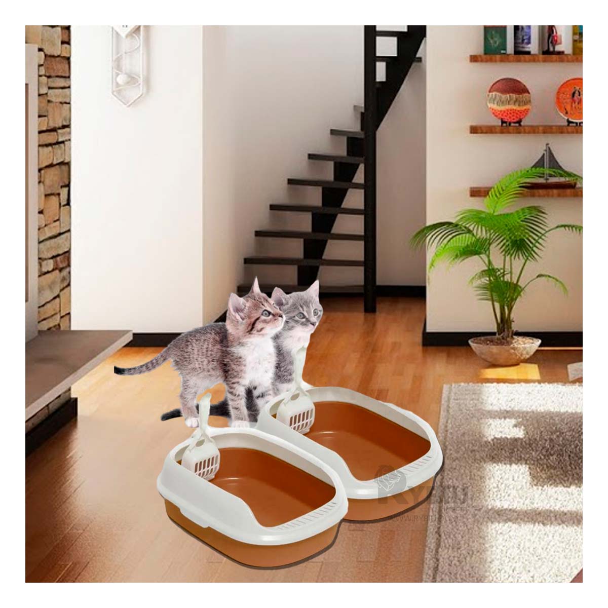 Arenero con Laterales Elevados con Pala Cernidora Marron