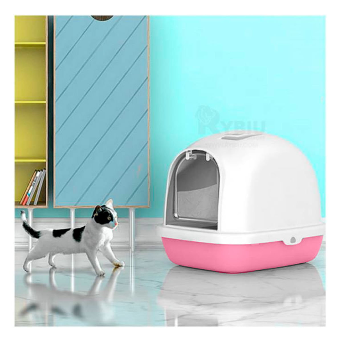 Arenero Moderno para Descansar de Color Fucsia Y+Stickers