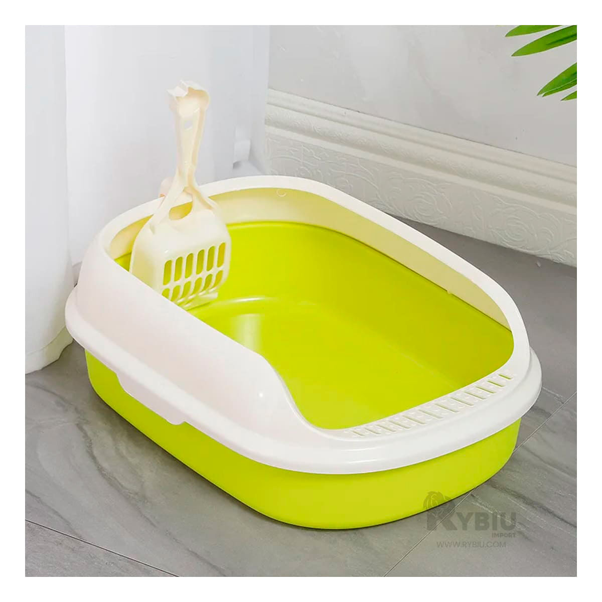 Arenero Pet Compacto Descubierto en Verde Y+Papel de Regalo