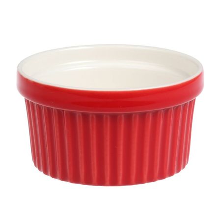 Ramekin Top Chef Porcelana Blanco/Borde Rojo Orange