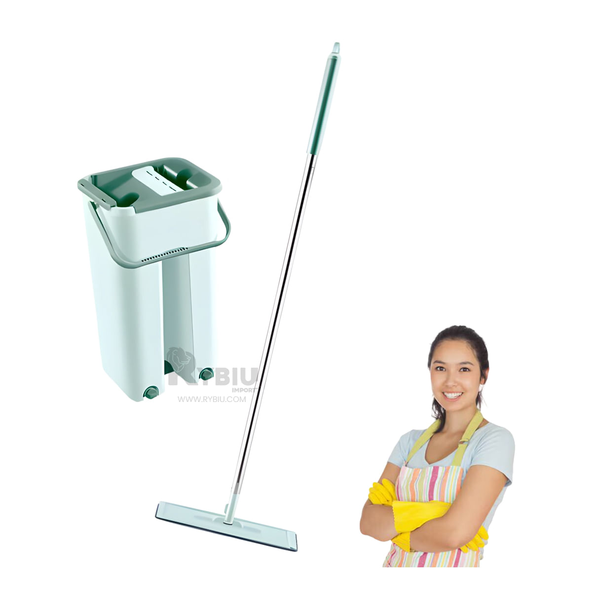 Utensilio de Trapear en Tono Verde Agua Y+Post-it adhesivos