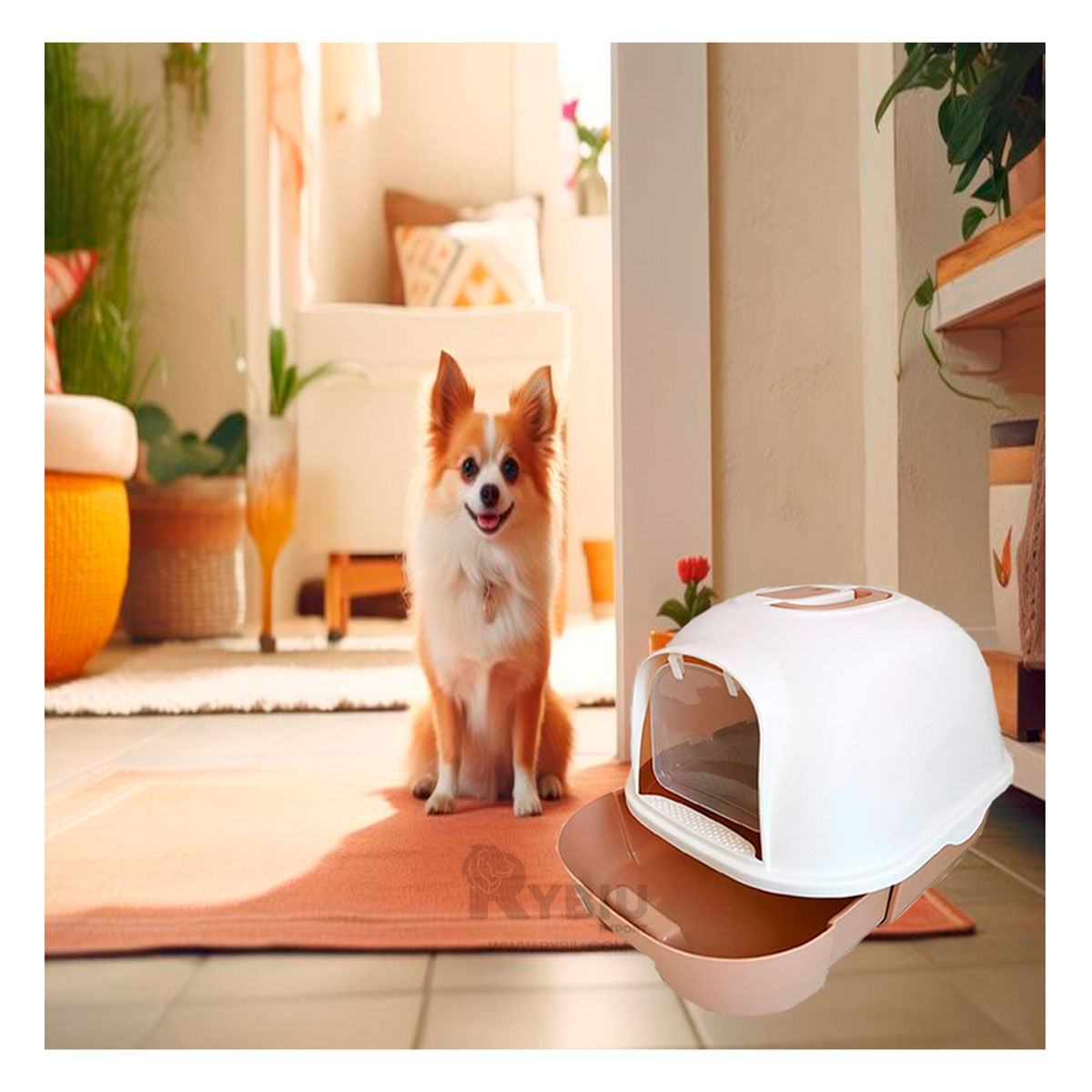 Arenero para Gatos con Pala Especial Cafe Y+Papel de Regalo