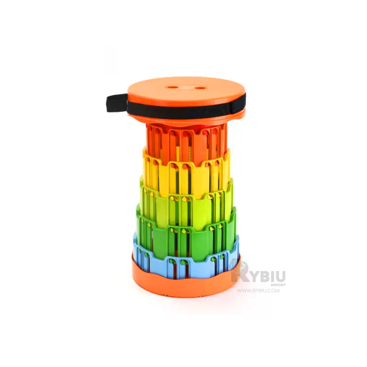 Silla Multifuncional y Estable de Tapa Naranja Y+Stickers