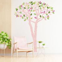 Vinilo Decorativo Árbol Abedul Rosa y Rosa Stickart Mediano 118 x 150 cm alto