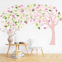 Vinilo Decorativo Árbol Otoño Rosa y Rosa Stickart Mediano 190 x 126 cm alto