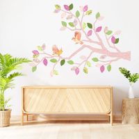 Vinilo Decorativo Árbol Primav Rosa y Rosa Stickart Pequeño 100 x 72 cm alto