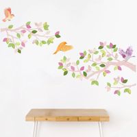 Vinilo Decorativo Árbol Ramas Rosa y Rosa Stickart Pequeño 120 x 78 cm alto