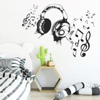 Vinilo Decorativo Audífonos para pared Stickart Pequeño 70 x 50 cm alto