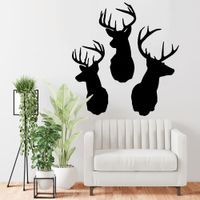 Vinilo Decorativo Cabezas De Ciervo para pared Stickart Pequeño 57 x 60 cm alto