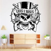 Vinilo Decorativo Calavera Guns N Roses para pared Stickart Mediano 89 x 85 cm alto