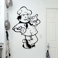 Vinilo Decorativo Chef para pared Stickart Mediano 55 x 85 cm alto