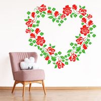Vinilo Decorativo Corazón De Flores para pared Stickart Pequeño 67 x 60 cm alto