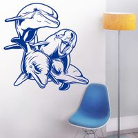 Vinilo Decorativo Delfines para pared Stickart Mediano 72 x 75 cm alto