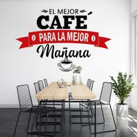 Vinilo Decorativo El Mejor Café para pared Stickart Pequeño 60 x 40 cm alto