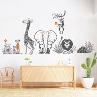 Vinilo Decorativo Grupo Zoológico para pared Stickart Pequeño 242 x 115 cm alto