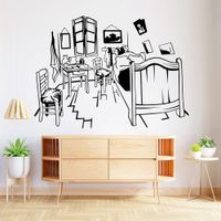 Vinilo Decorativo Habitación Van Gogh para pared Stickart Mediano 85 x 62 cm alto