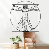 Vinilo Decorativo Hombre De Vitruvio para pared Stickart Mediano 70 x 70 cm alto