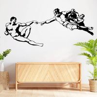 Vinilo Decorativo La Creación De Adán para pared Stickart Mediano 100 x 43 cm alto