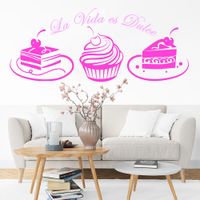 Vinilo Decorativo La Vida Es Dulce para pared Stickart Mediano 95 x 40 cm alto