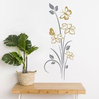 Vinilo Decorativo Mariposas Y Flores para pared Stickart Mediano 40 x 95 cm alto