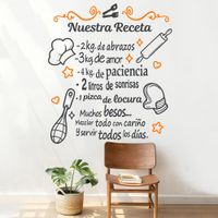 Vinilo Decorativo Nuestra Receta para pared Stickart Pequeño 53 x 60 cm alto