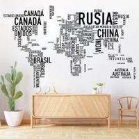 Vinilo Decorativo Países Del Mundo para pared Stickart Mediano 200 x 126 cm alto