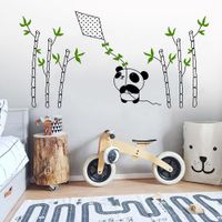 Vinilo Decorativo Panda Y Cometa para pared Stickart Pequeño 70 x 36 cm alto