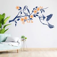 Vinilo Decorativo Pareja De Aves para pared Stickart Mediano 95 x 48 cm alto