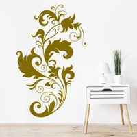 Vinilo Decorativo Pluma Y Hojas para pared Stickart Pequeño 57 x 90 cm alto