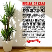 Vinilo Decorativo Reglas De Casa para pared Stickart Mediano 52 x 95 cm alto