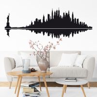 Vinilo Decorativo Skyline New York para pared Stickart Pequeño 80 x 22 cm alto