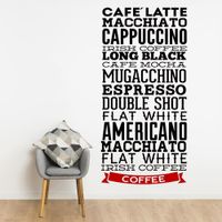 Vinilo Decorativo Tipos De Café para pared Stickart Mediano 51 x 105 cm alto