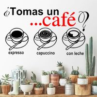 Vinilo Decorativo Tomate Un Café para pared Stickart Mediano 90 x 51 cm alto