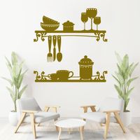 Vinilo Decorativo Utensilios De  para pared Stickart Mediano 70 x 70 cm alto