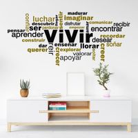 Vinilo Decorativo Vivir para pared Stickart Mediano 105 x 48 cm alto