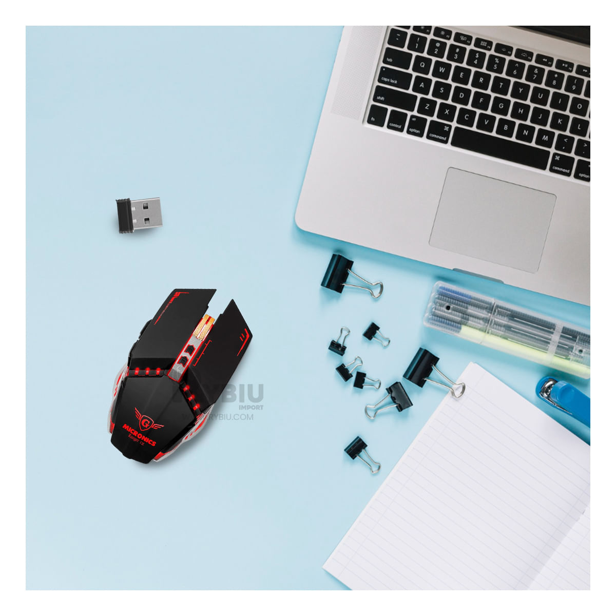 Mouse con DPI Ajustable para Juegos Color Negro Y+Stickers