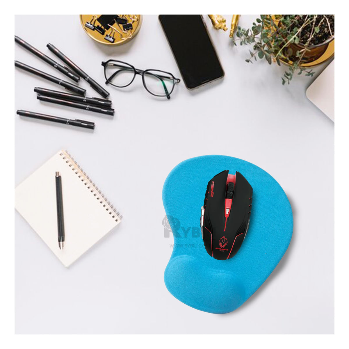 Mouse de Plastico con Luces LED Negro Y+Papel de Regalo