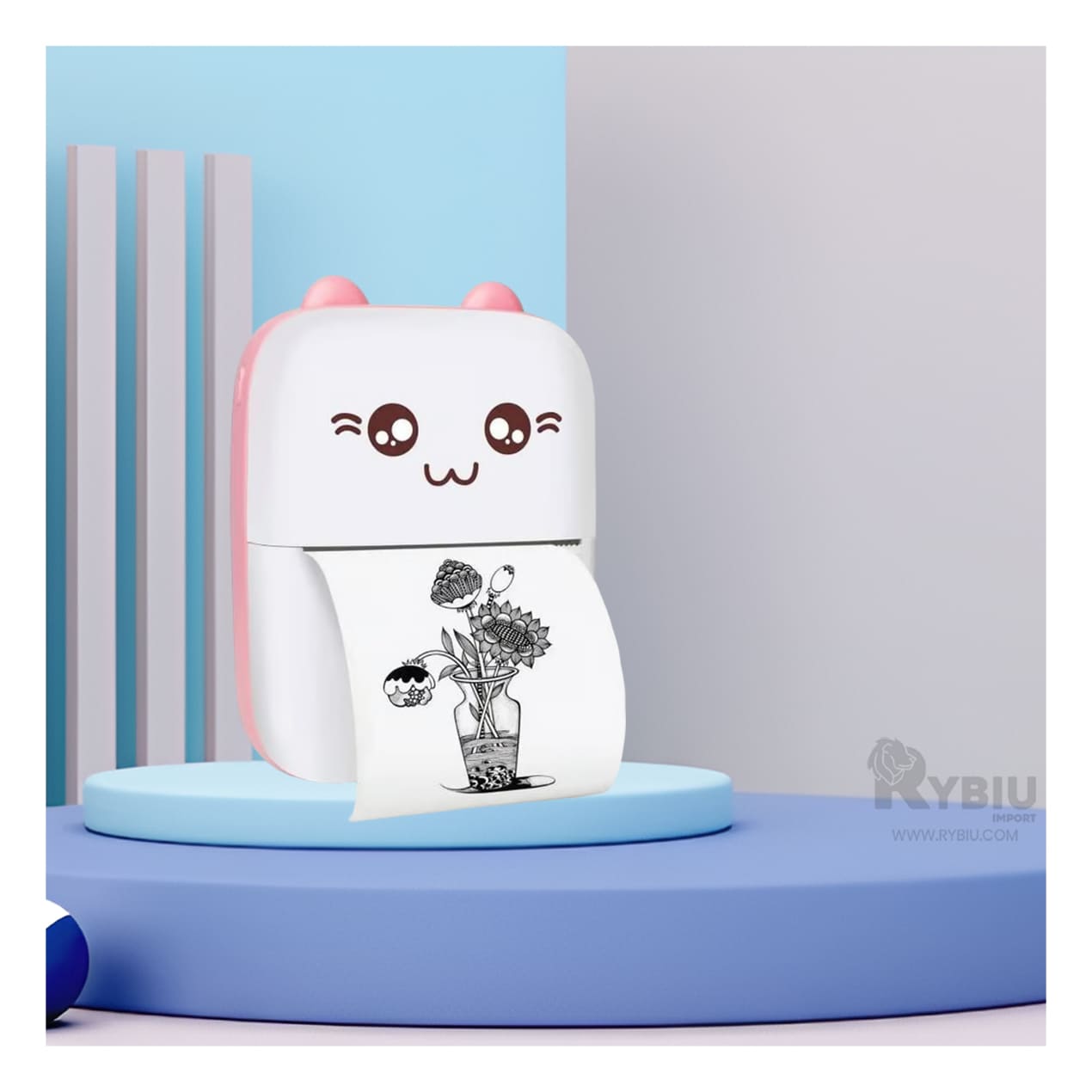 Mini Dispositivo Moderno de Color Rosado Y+Stickers