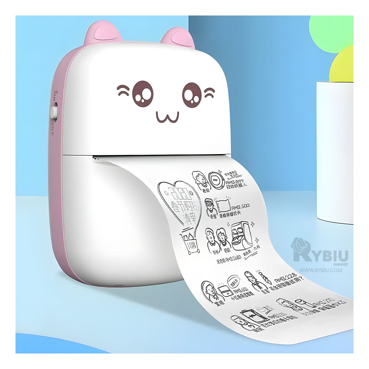 Mini Impresora Kawai Térmica Inalambrica Recargable de Rosa