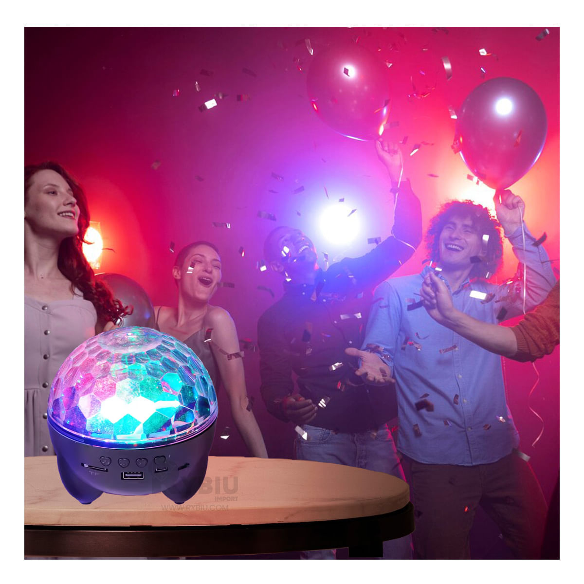 Reflector Compacto de Luces para Discoteca Color Negro