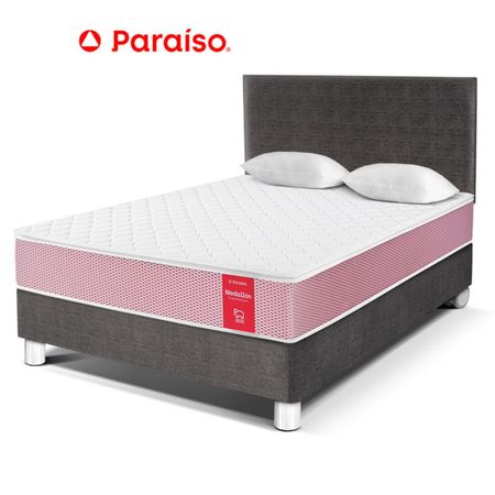 Cama Classic Medallón Ergo Acero 2 Plazas + Cabecera