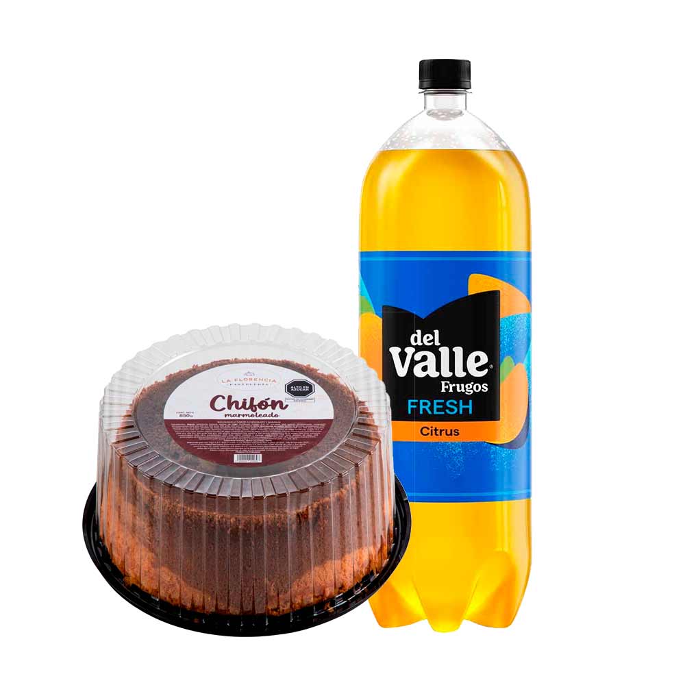 Pack Chifon Marmoleado LA FLORENCIA x un + Bebida FRUGOS Citrus Fresh Naranja 3L